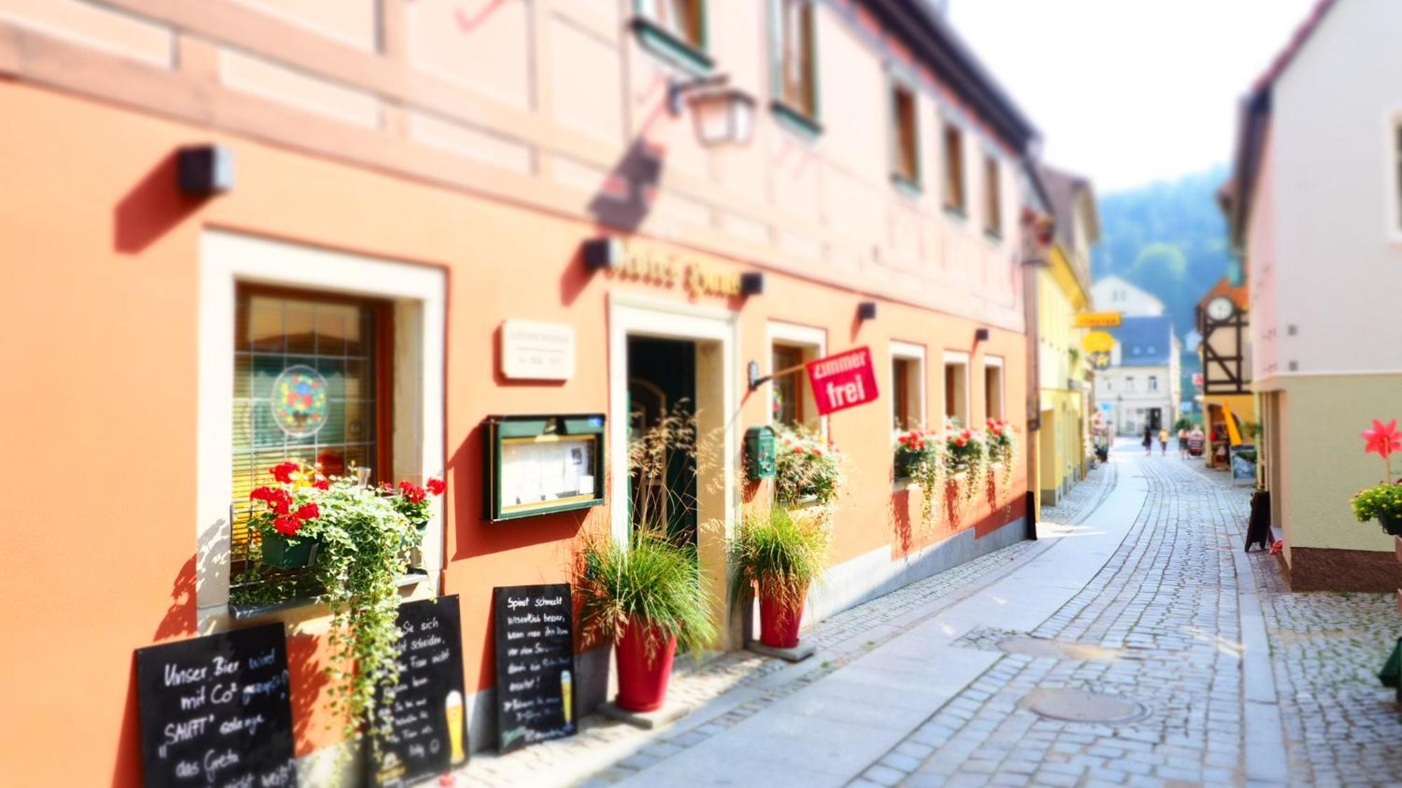 Gasthaus& Pension Zum Roten Haus Bad Schandau Exteriör bild